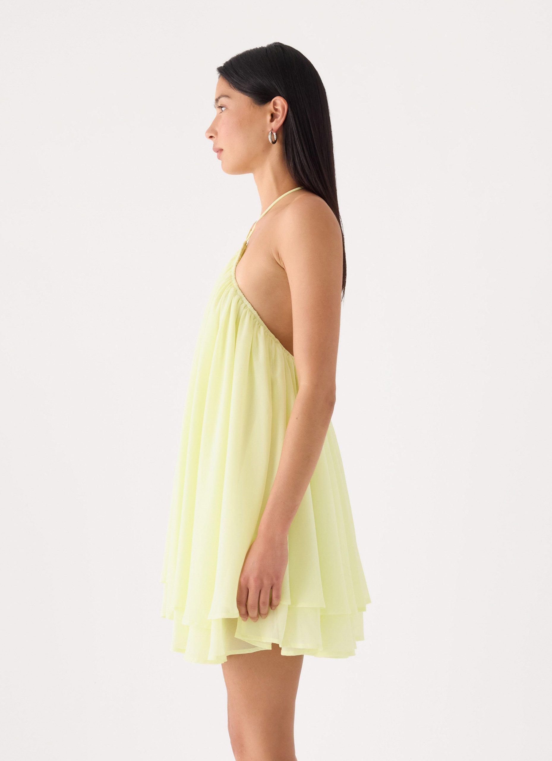 Alicelle Halter Mini Dress - Yellow - Image 3