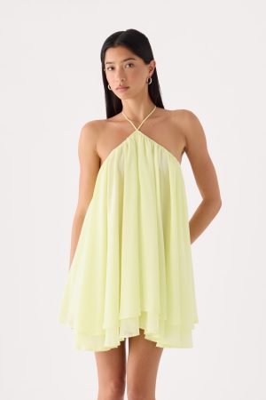 Alicelle Halter Mini Dress - Yellow