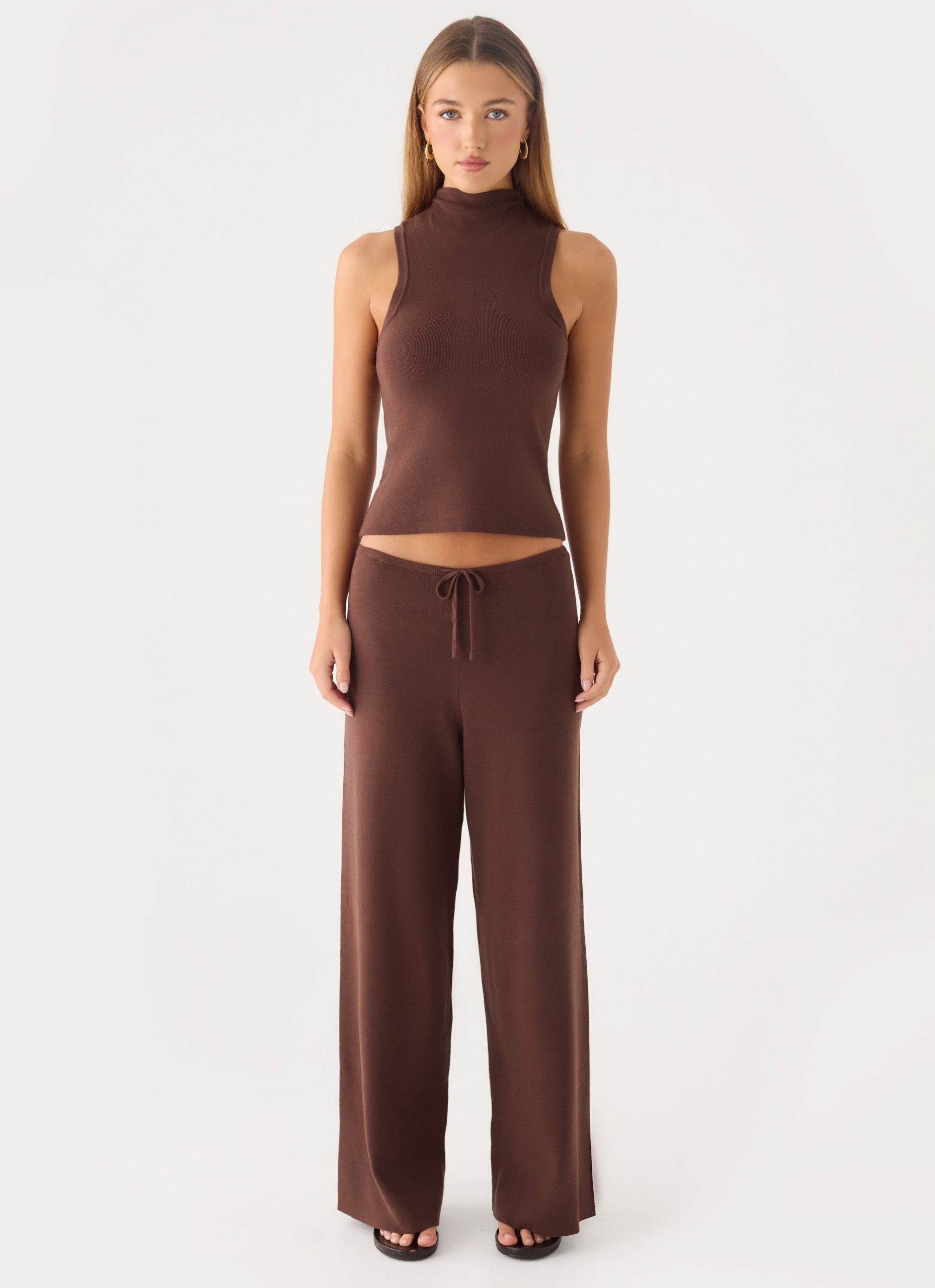 Aviara Knit Low Rise Pant - Chocolate - Image 2