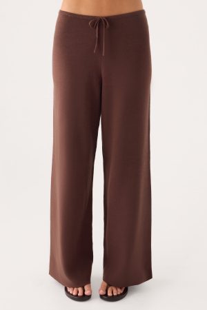 Aviara Knit Low Rise Pant - Chocolate