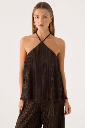 Danni Halter Top - Chocolate