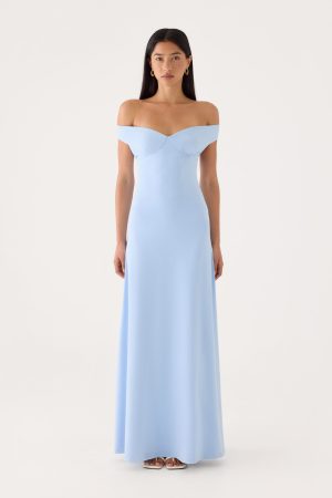 Diranda Off Shoulder Maxi Dress - Blue