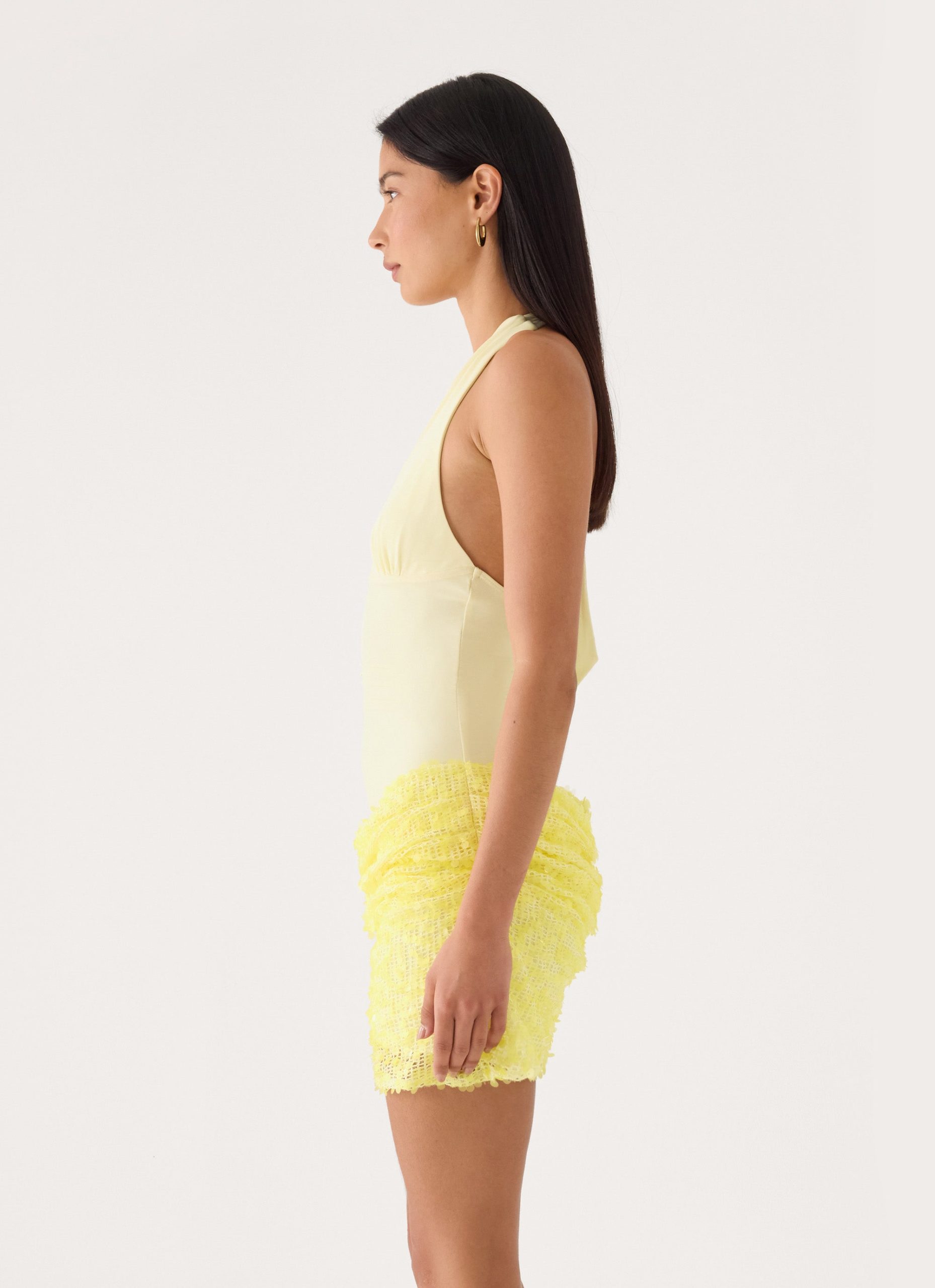 Indira Halter Mini Dress - Yellow - Image 2