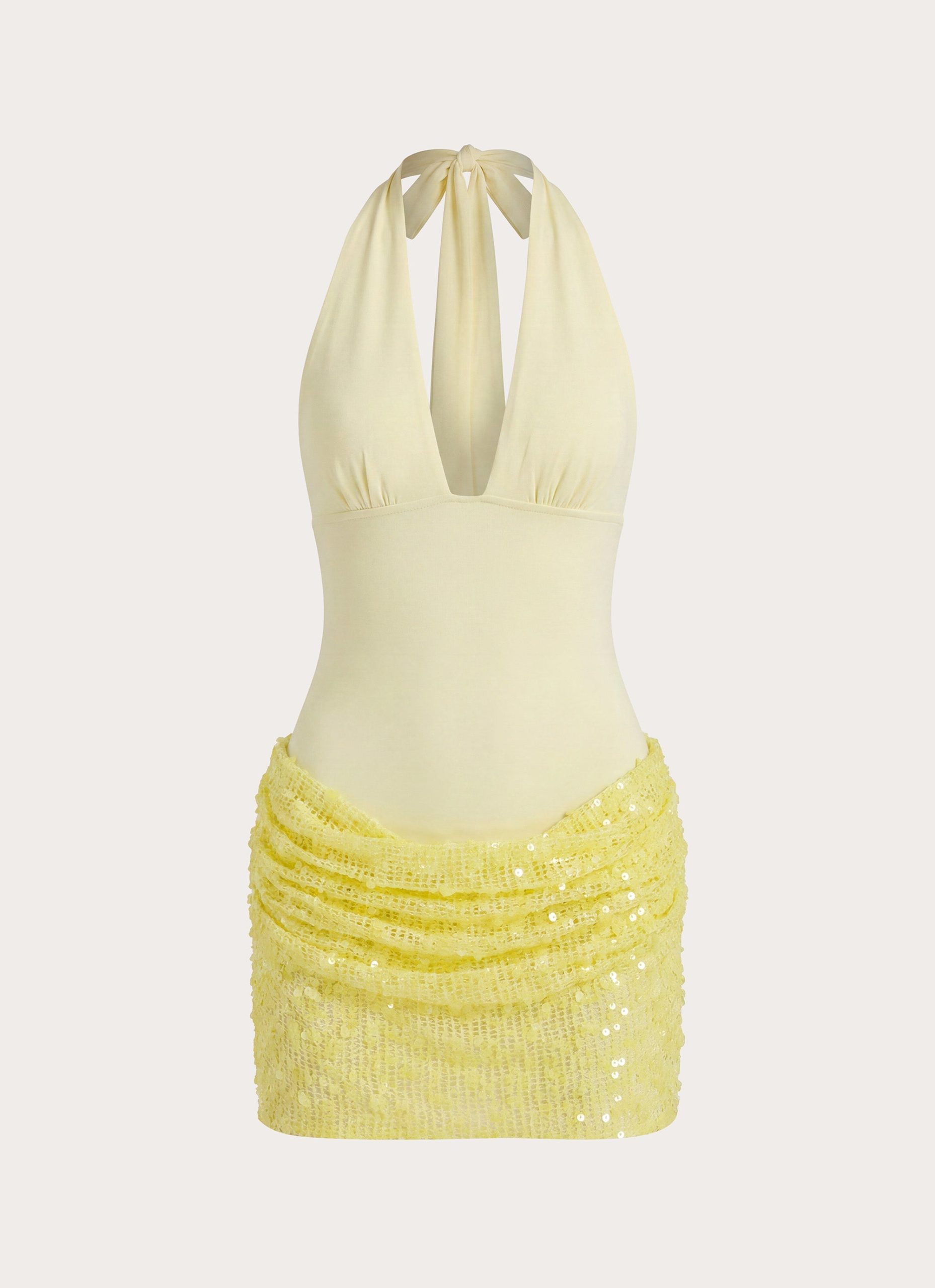 Indira Halter Mini Dress - Yellow - Image 7