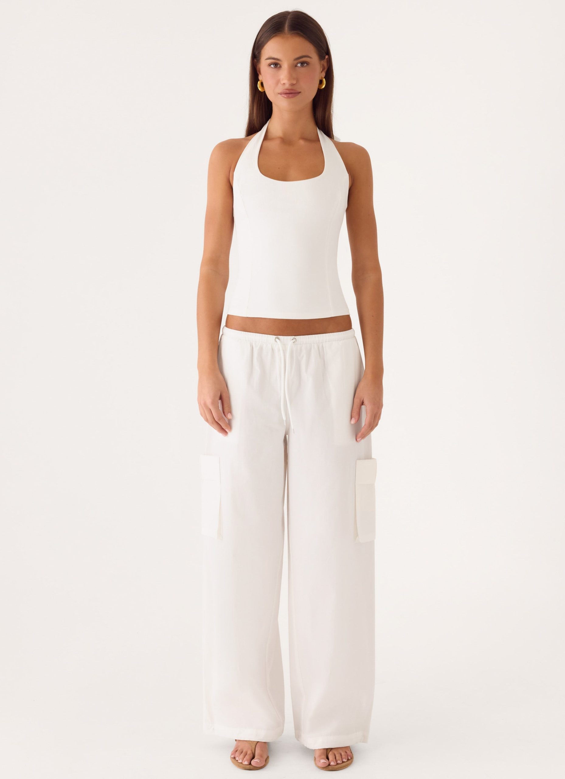 Kynzi Cargo Pants - White - Image 2