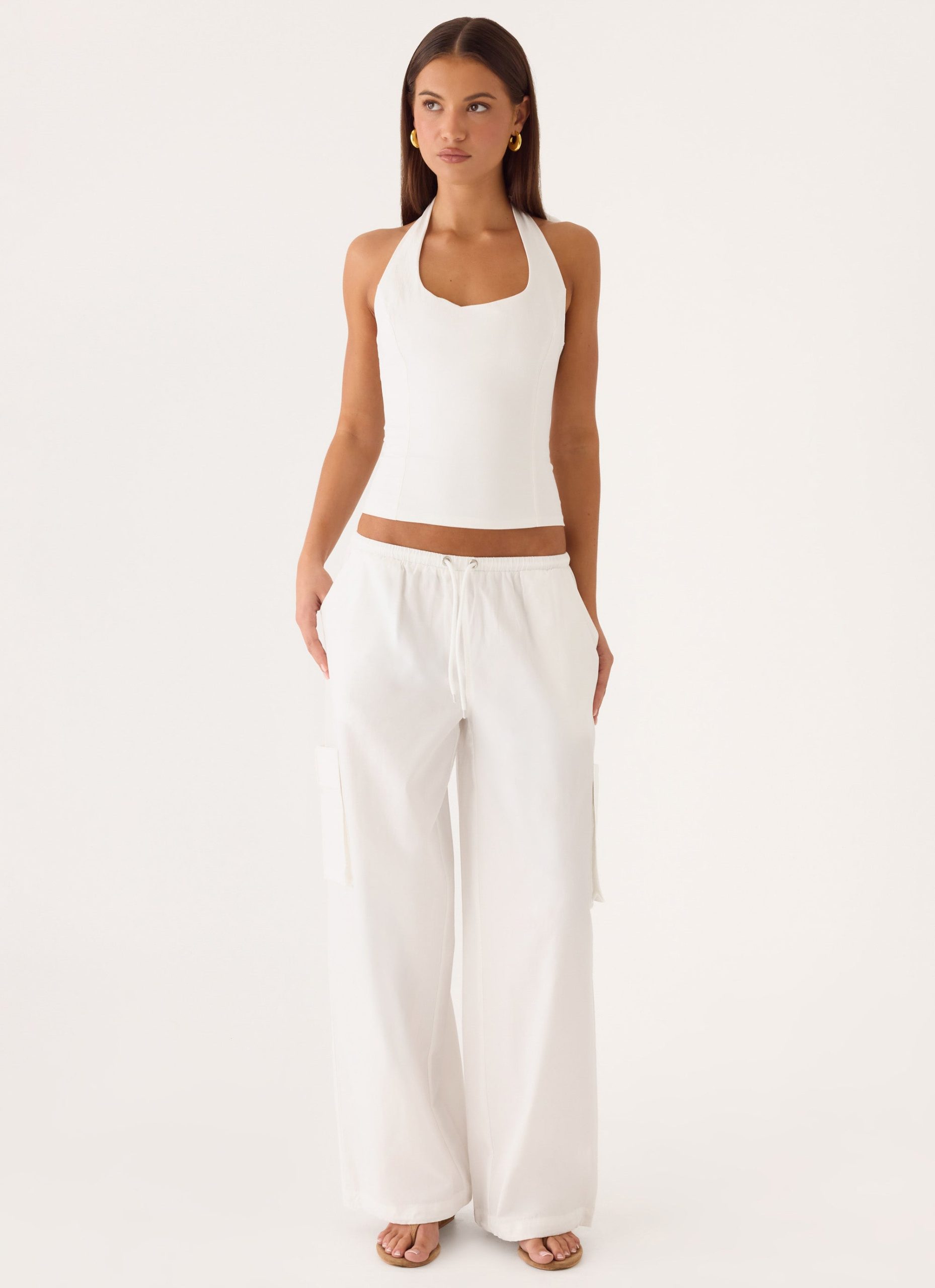 Kynzi Cargo Pants - White - Image 5