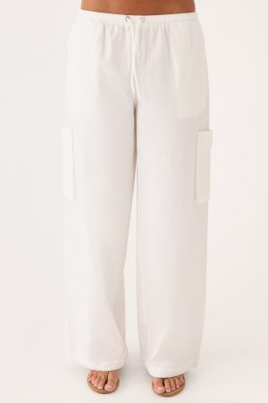 Kynzi Cargo Pants - White