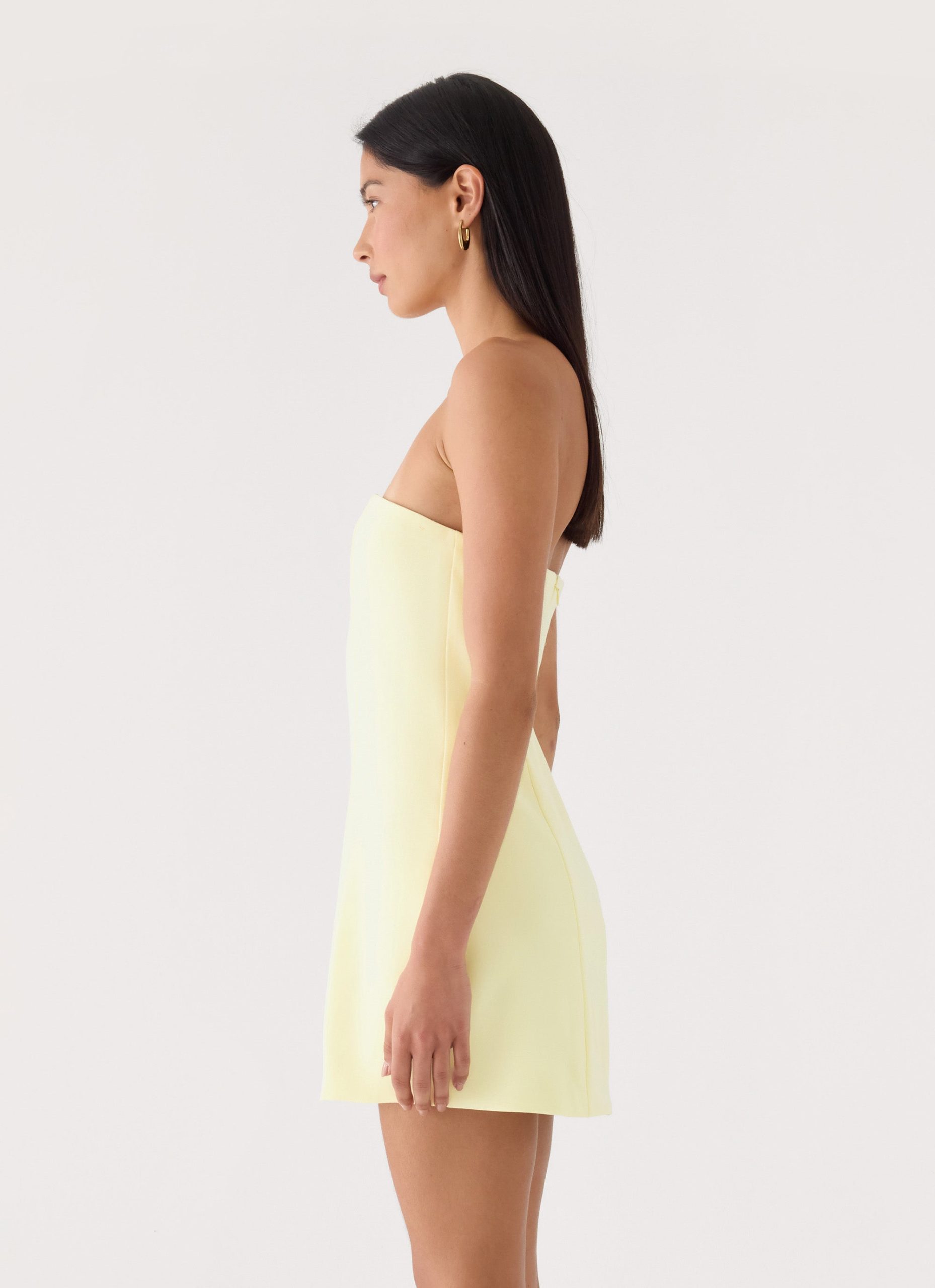 Marta Strapless Mini Dress - Yellow - Image 2