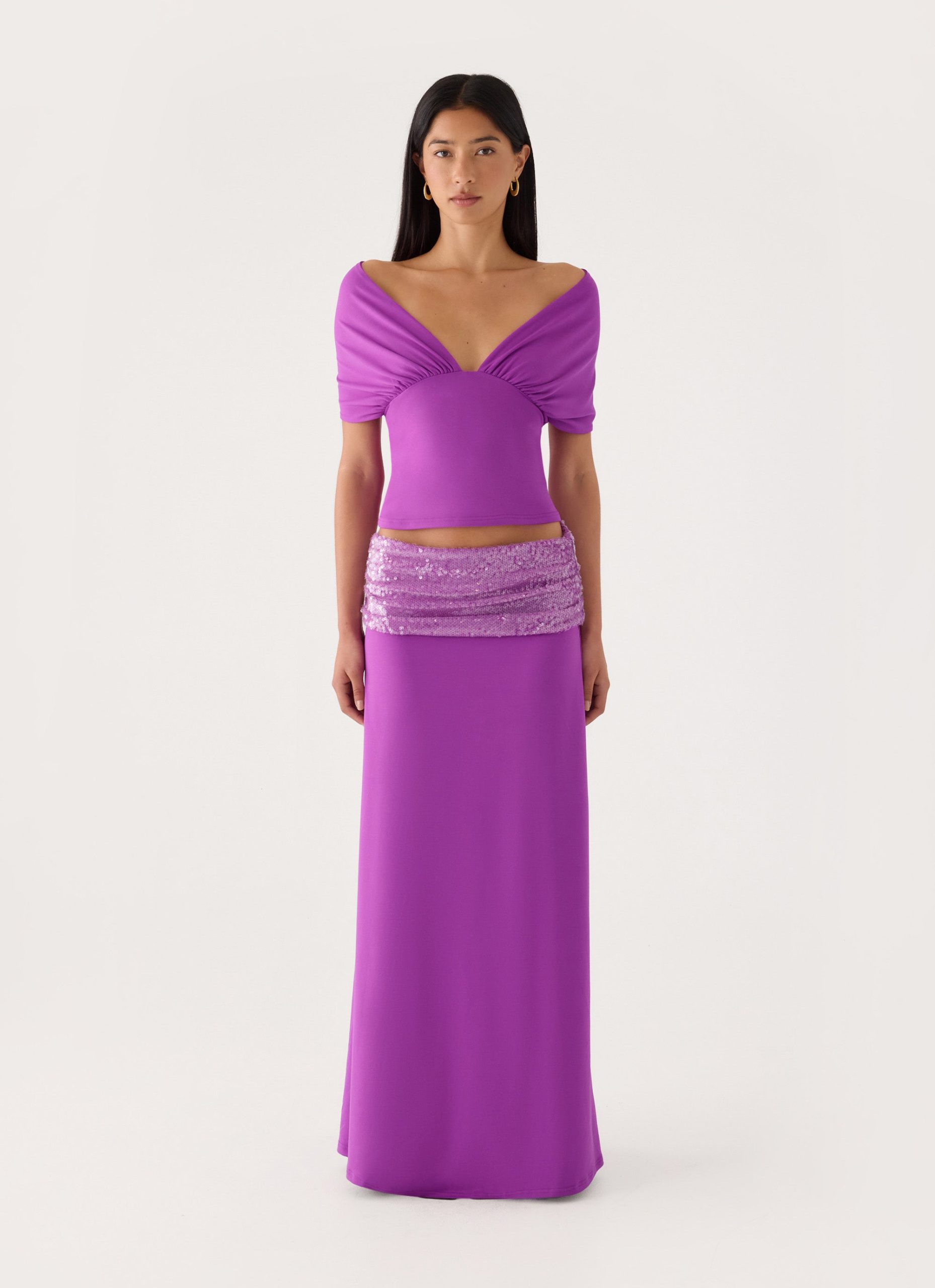 Nakeela Off Shoulder Top - Purple - Image 6