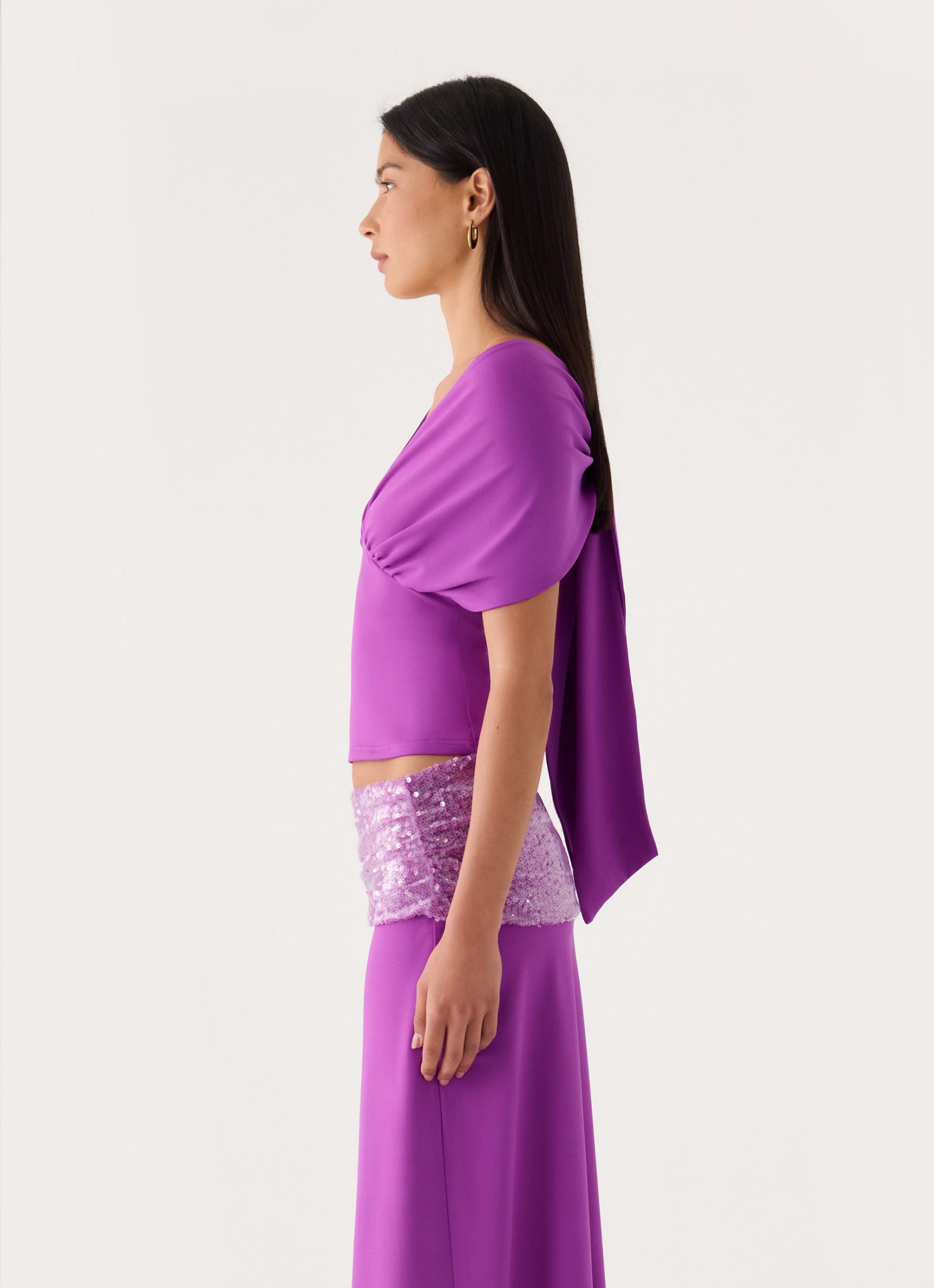 Nakeela Off Shoulder Top - Purple - Image 2