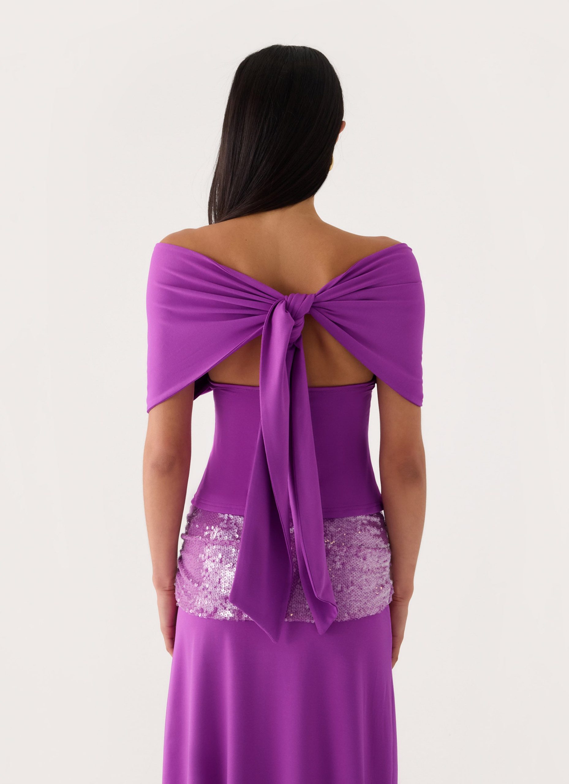Nakeela Off Shoulder Top - Purple - Image 3