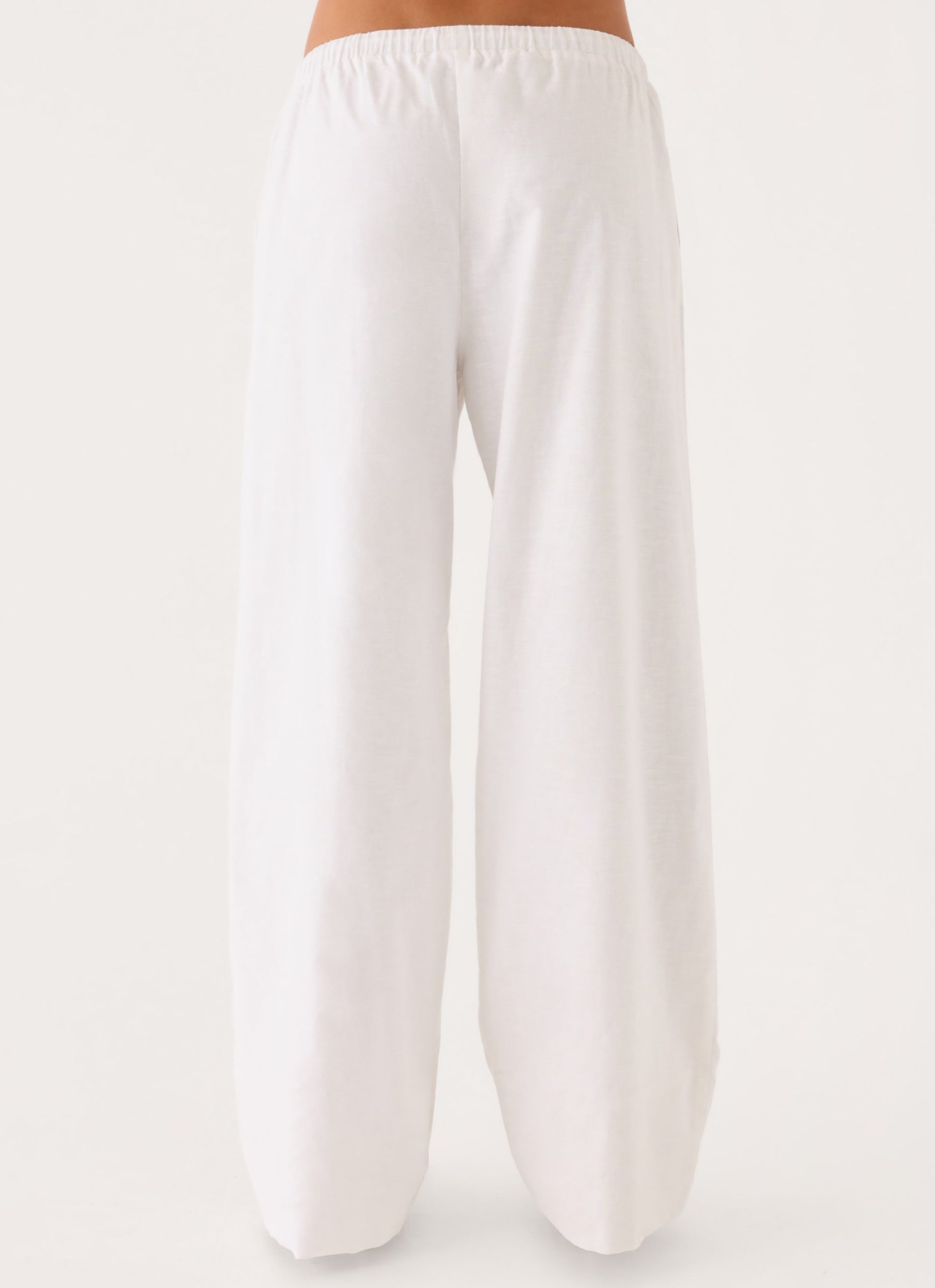 Norene Linen Wide Leg Pant - White - Image 2