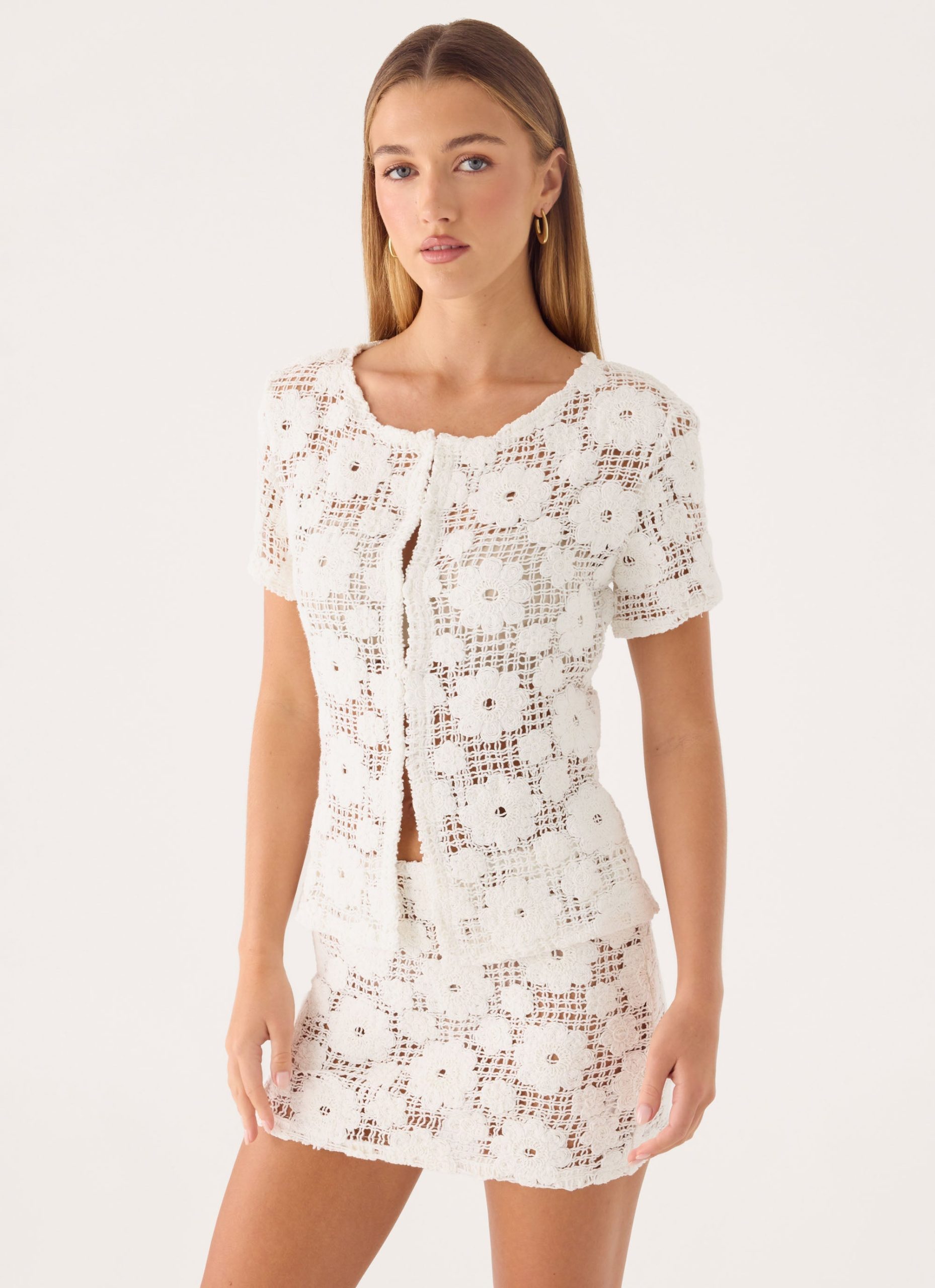 Nyxie Crochet Top - White - Image 4
