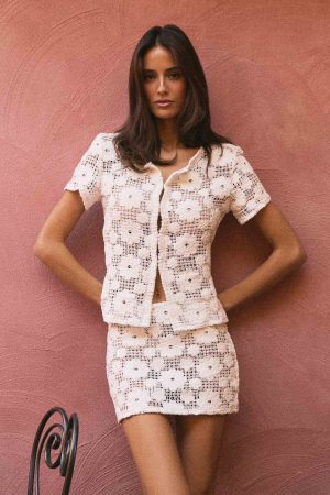 Nyxie Crochet Top - White