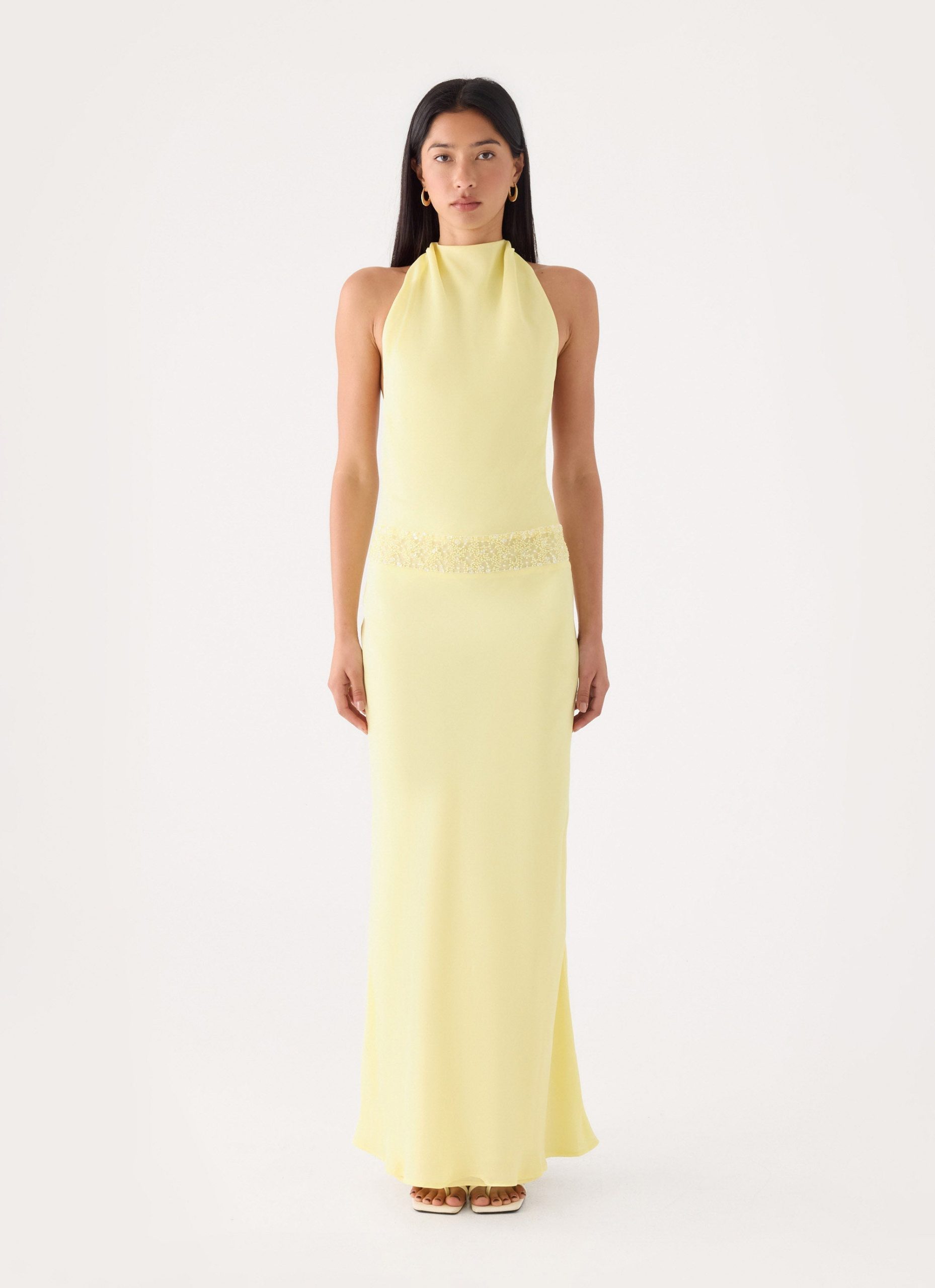 Oria Halter Maxi Dress - Yellow - Image 5