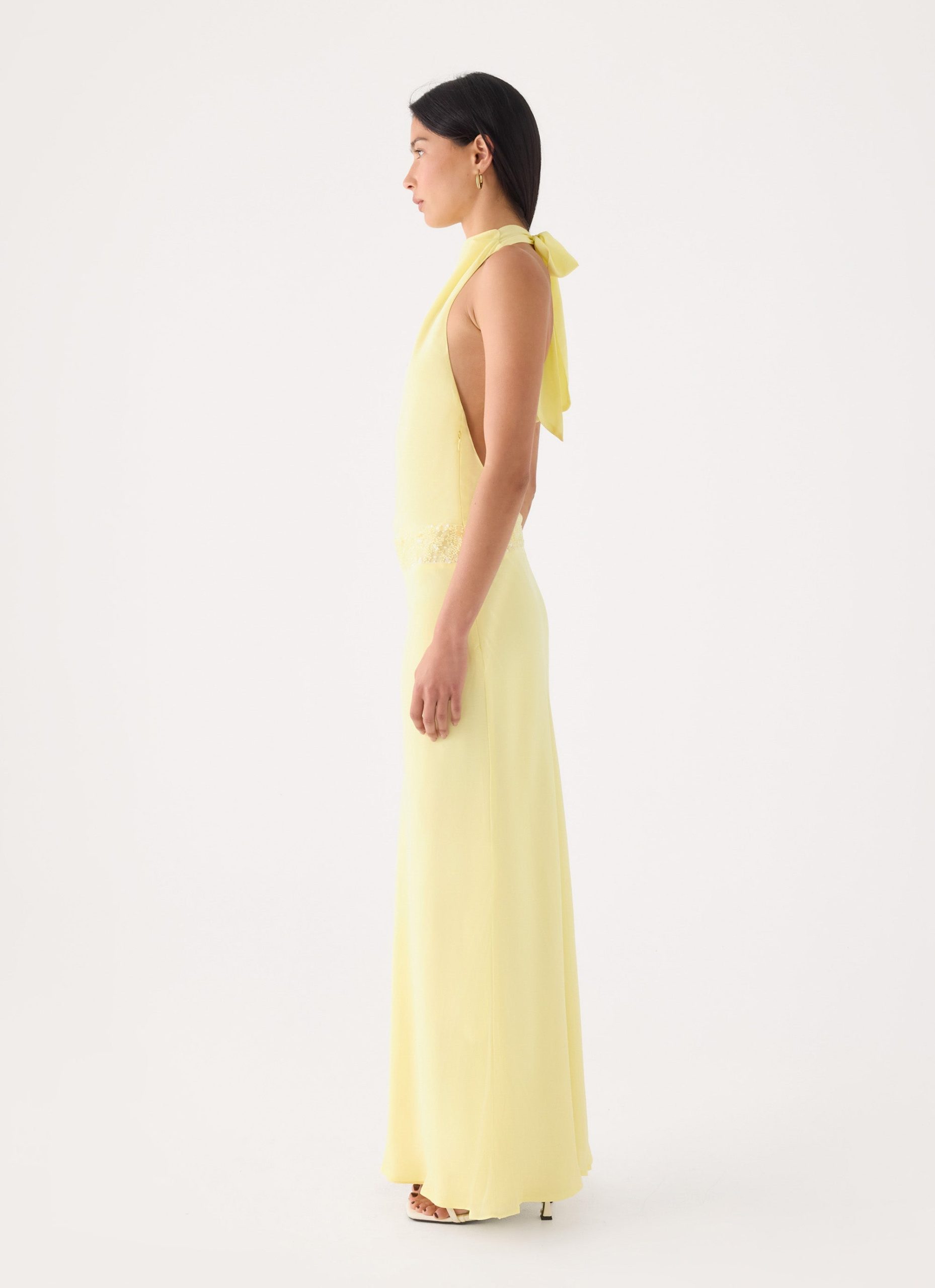 Oria Halter Maxi Dress - Yellow - Image 3