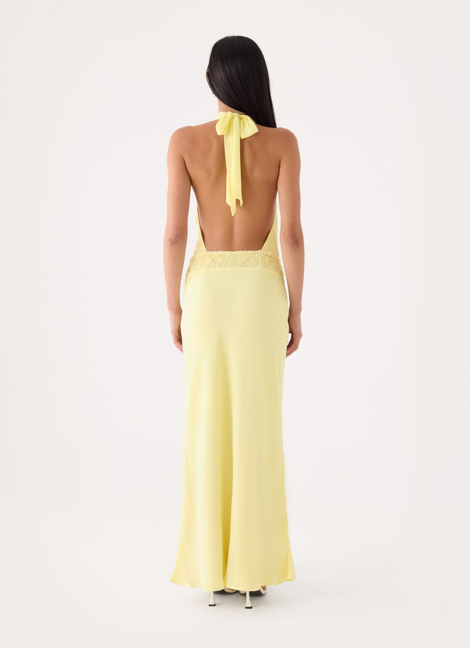 Oria Halter Maxi Dress - Yellow - Image 2
