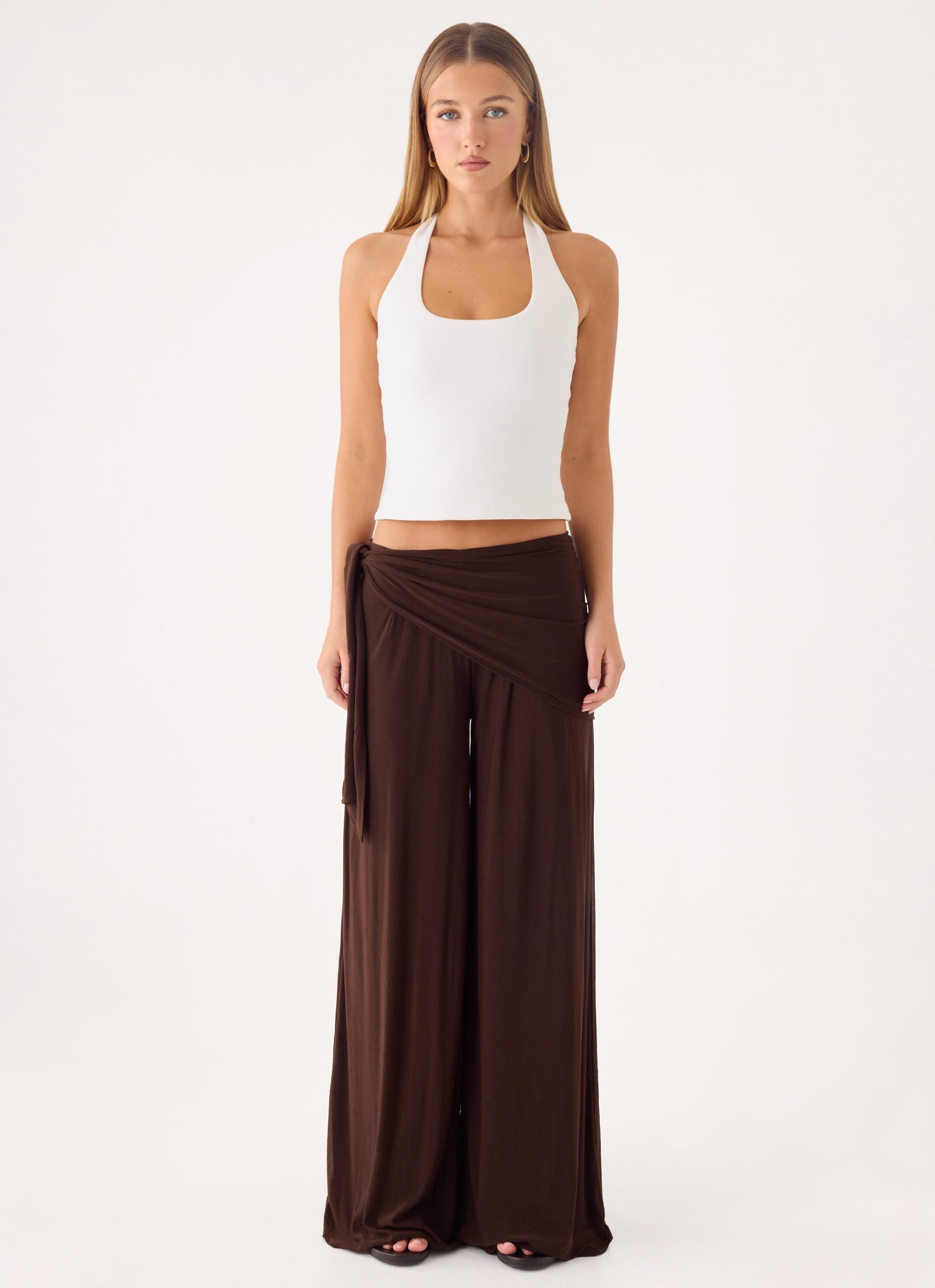 Riyan Waist Scarf Pant - Chocolate - Image 2