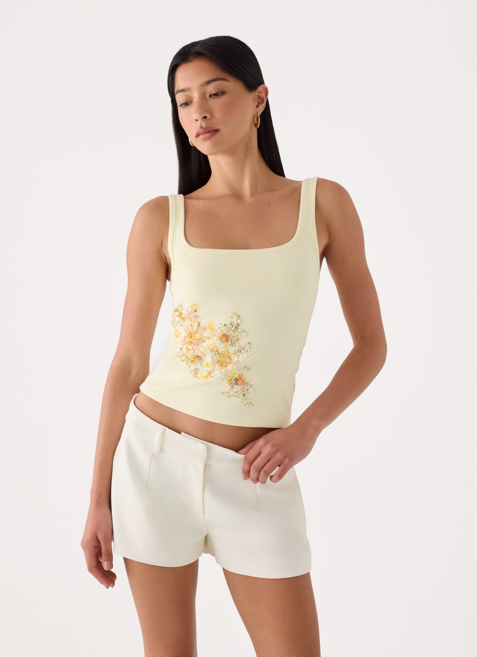 Rosamel Beaded Tank Top - Yellow - Image 6