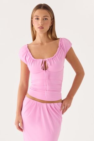 Small Moments Cap Sleeve Top - Pink
