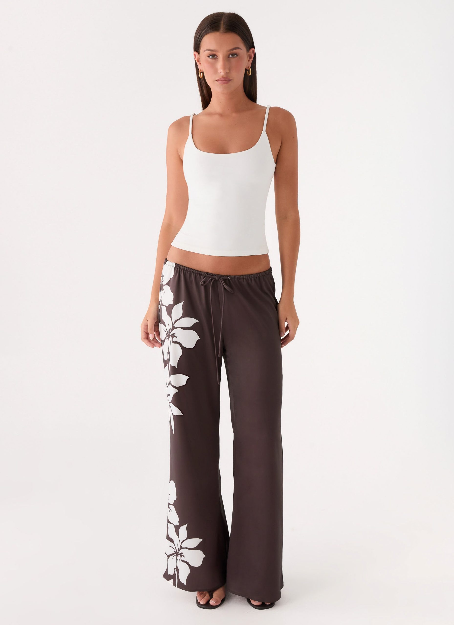 Sorena Low Rise Flared Pants - Chocolate Tropic Floral - Image 3