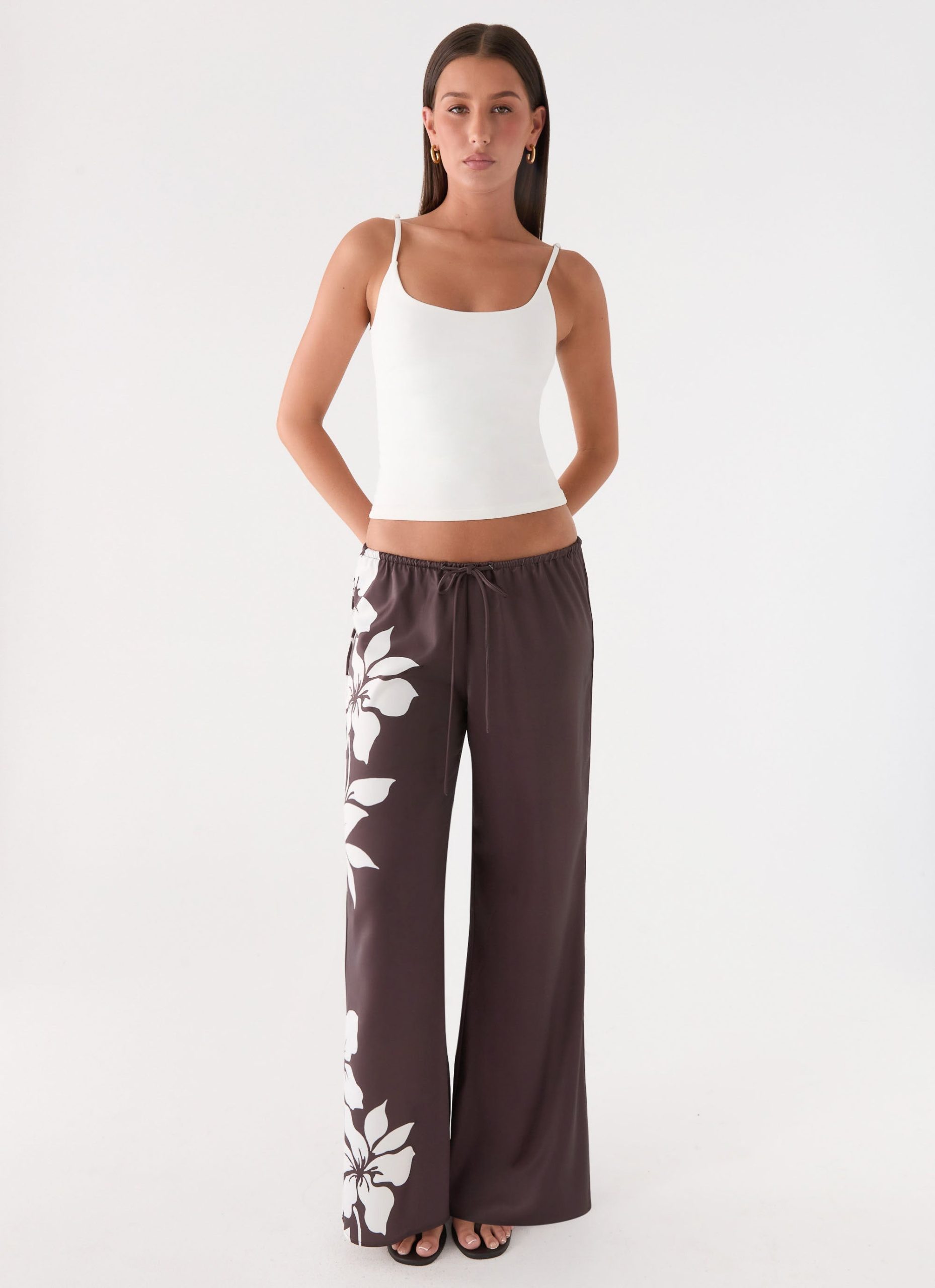 Sorena Low Rise Flared Pants - Chocolate Tropic Floral - Image 6