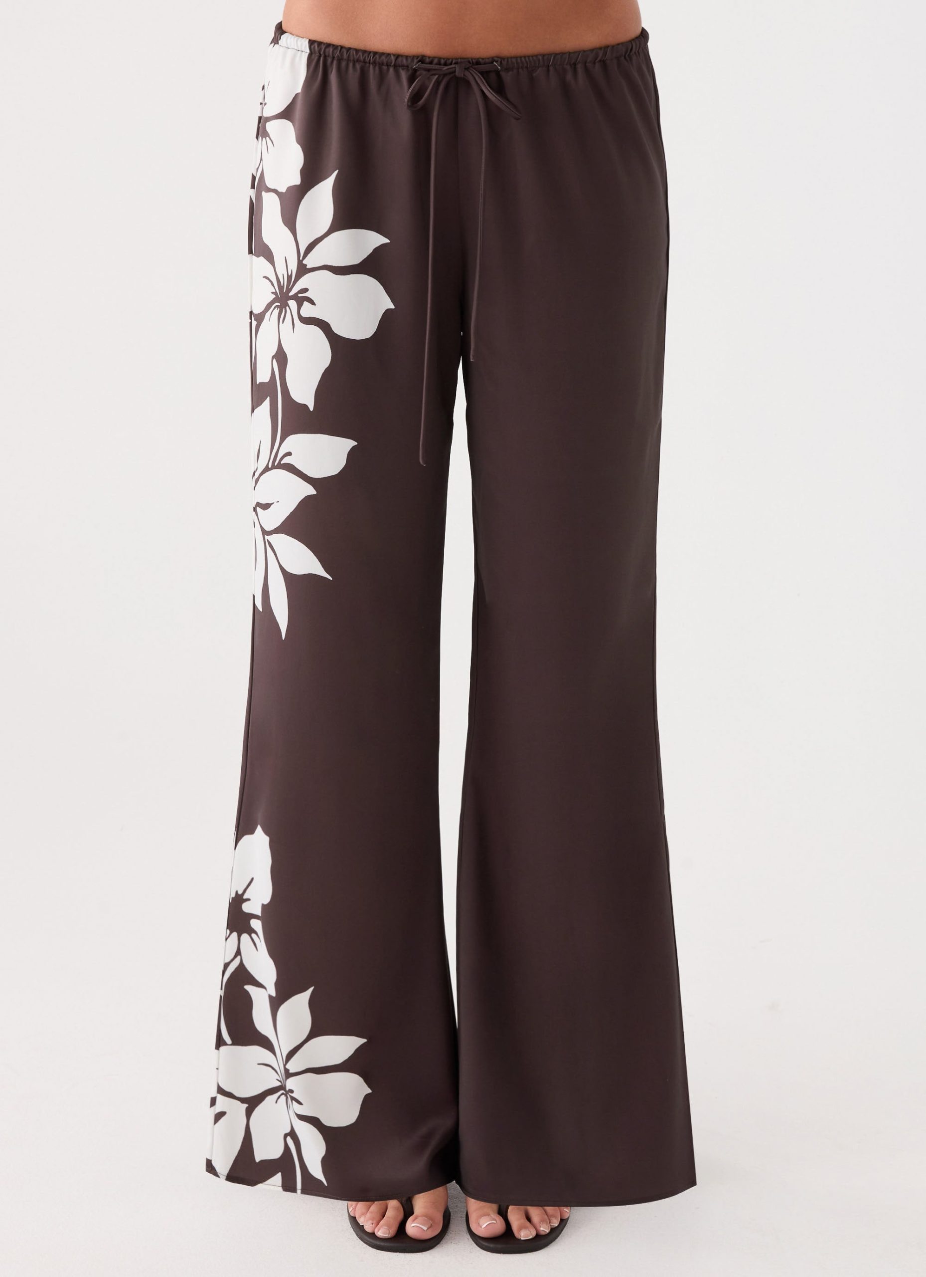 Sorena Low Rise Flared Pants - Chocolate Tropic Floral - Image 2