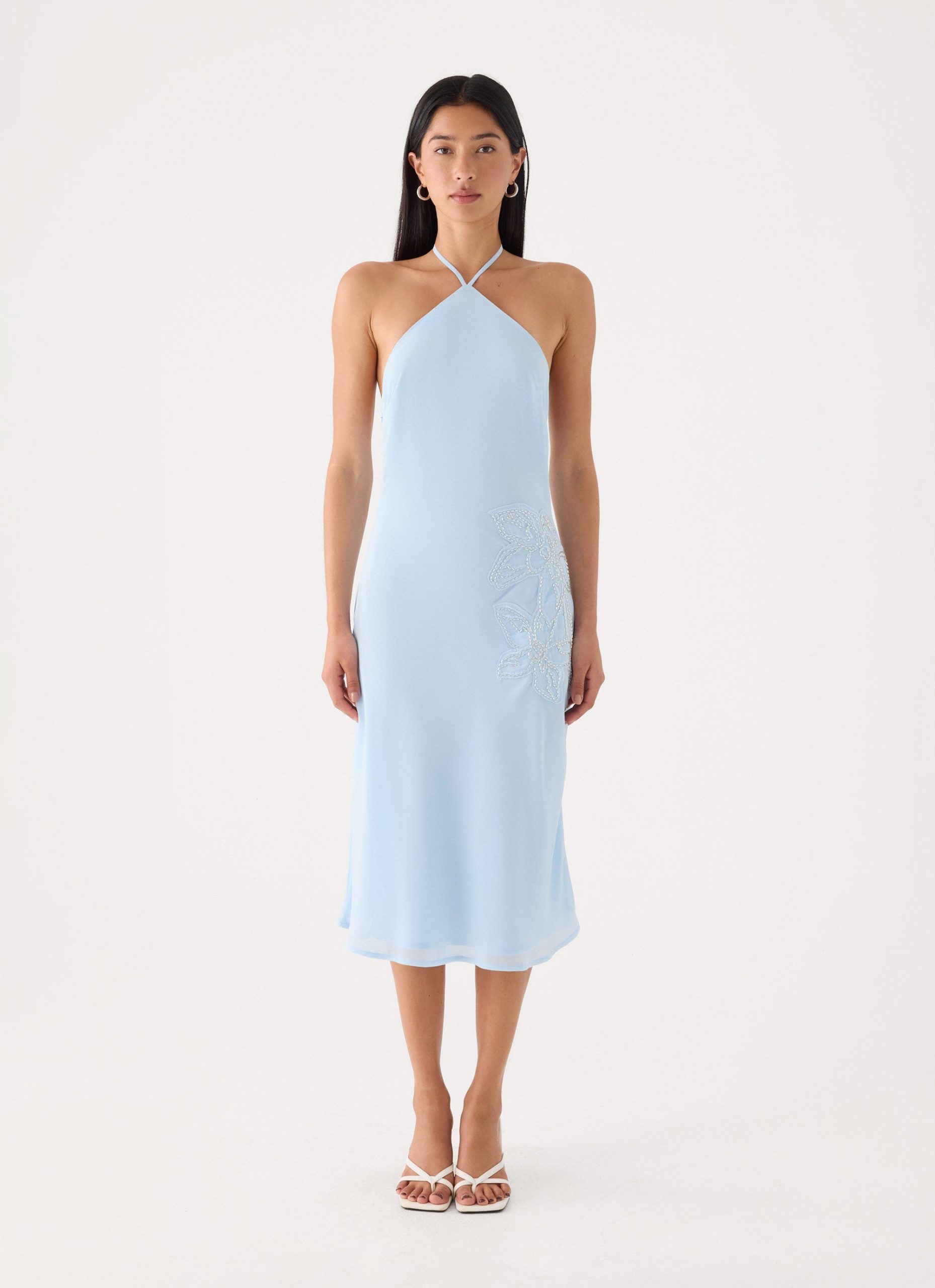 Valeska Beaded Midi Dress - Blue - Image 5