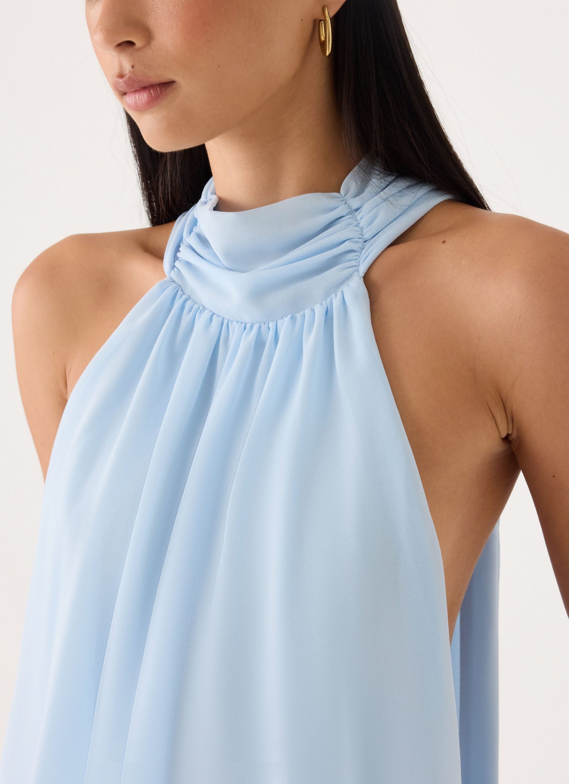 Verbina Scarf Mini Dress - Blue - Image 4