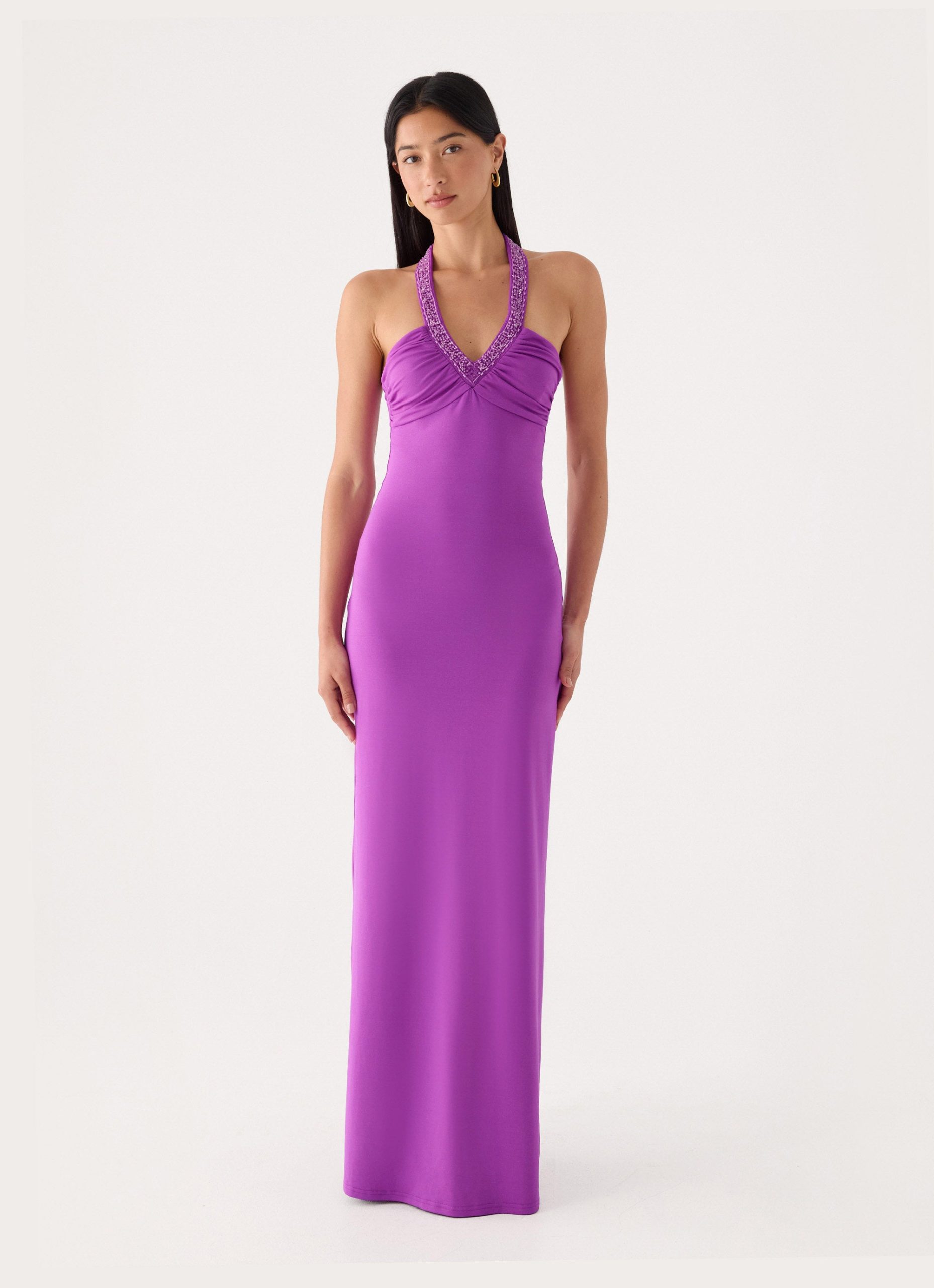 Yamila Beaded Strap Maxi Dress - Purple - Image 5