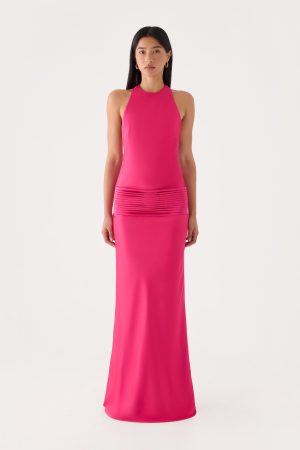 Zarita Halter Maxi Dress - Fuchsia