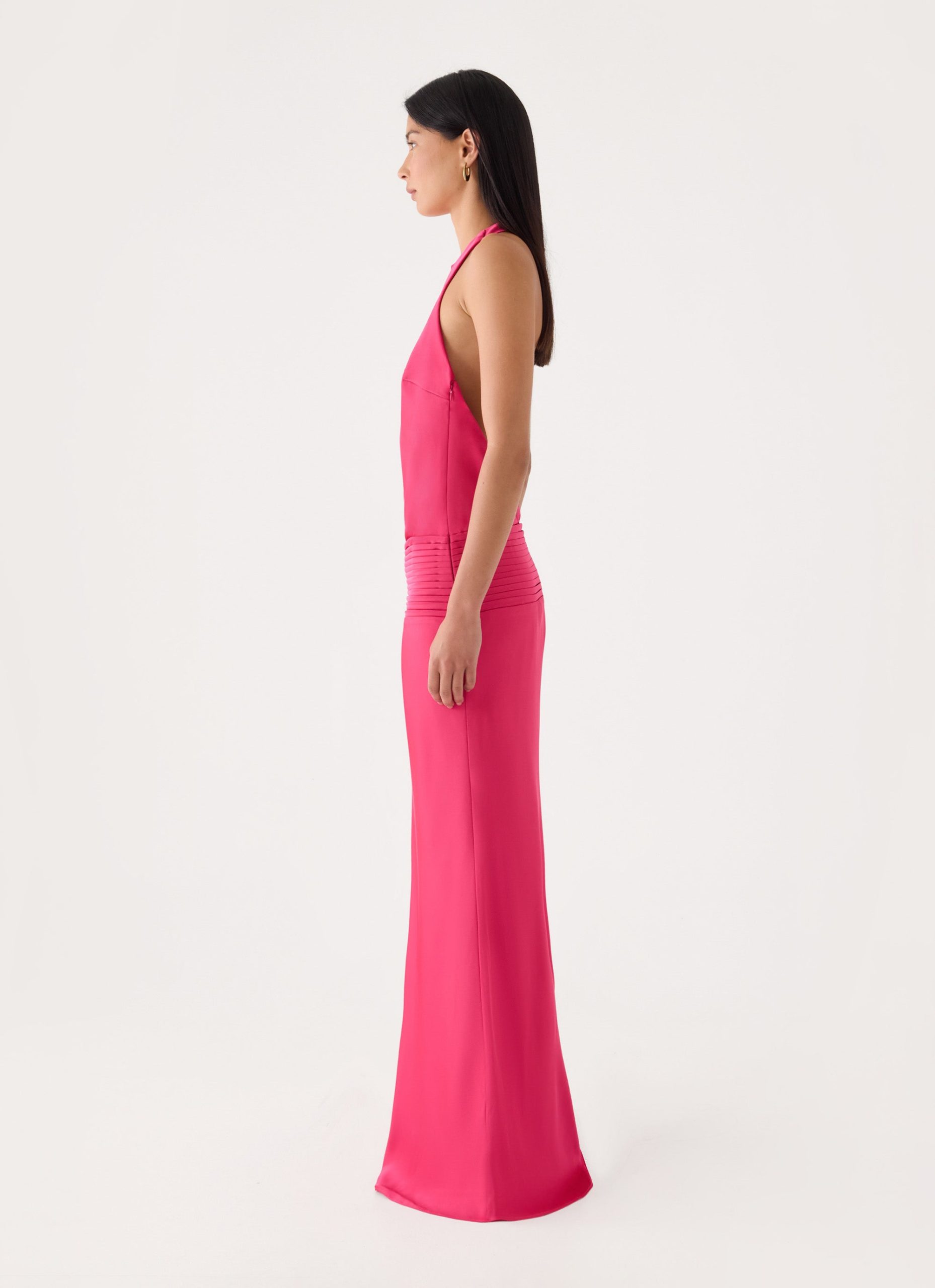 Zarita Halter Maxi Dress - Fuchsia - Image 3