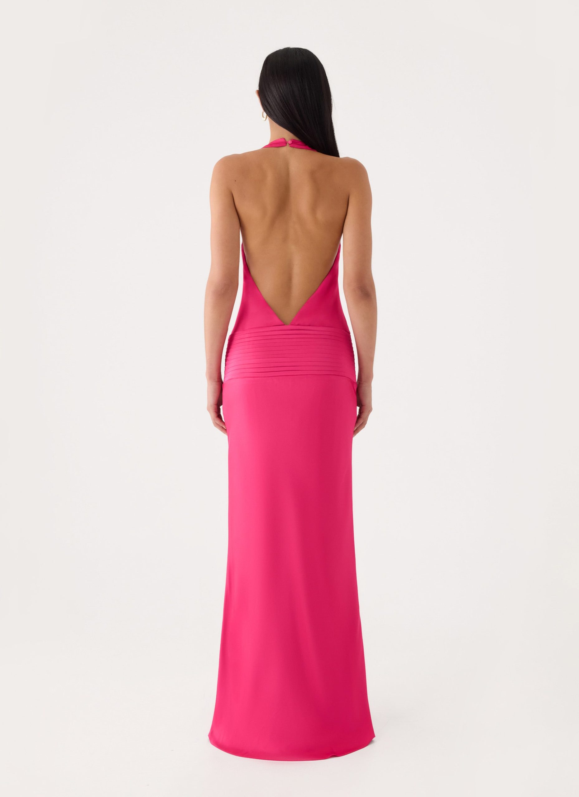 Zarita Halter Maxi Dress - Fuchsia - Image 2