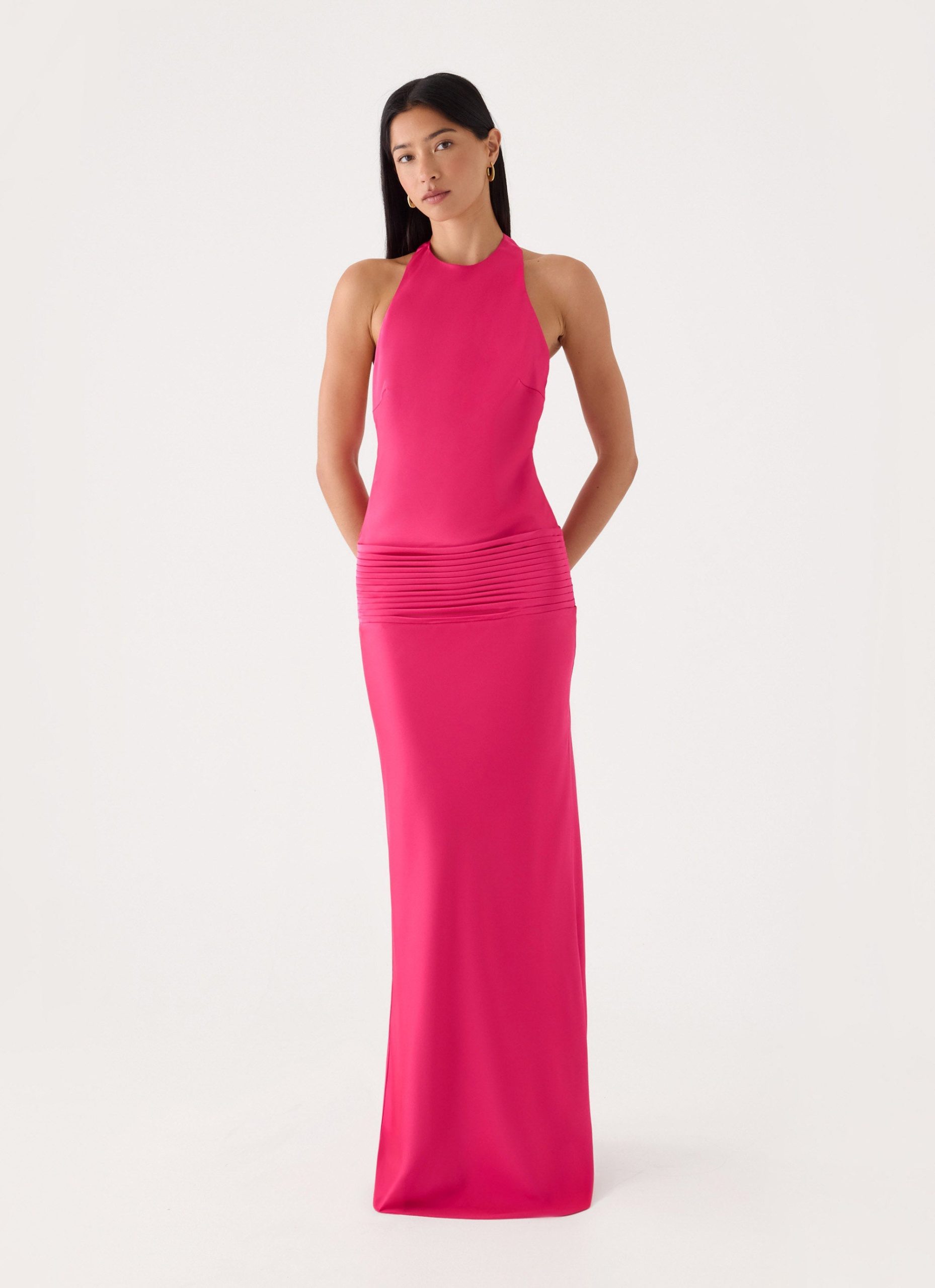 Zarita Halter Maxi Dress - Fuchsia - Image 5